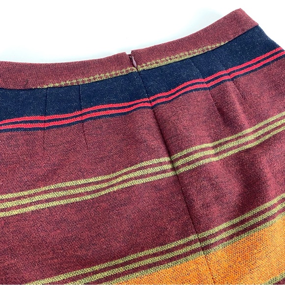 Ann Taylor Loft Petites Wool Blend Southwestern Faux Wrap Fringe Blanket Skirt - Picture 6 of 15